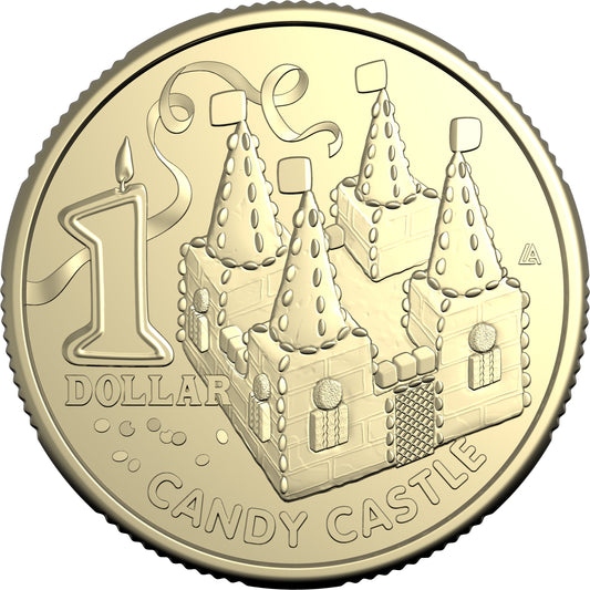 Reverse of the 2025 Candy Castle $1 uncirculated coin