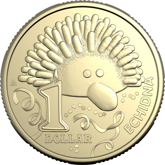 Reverse of the 2025 Echidna $1 uncirculated coin