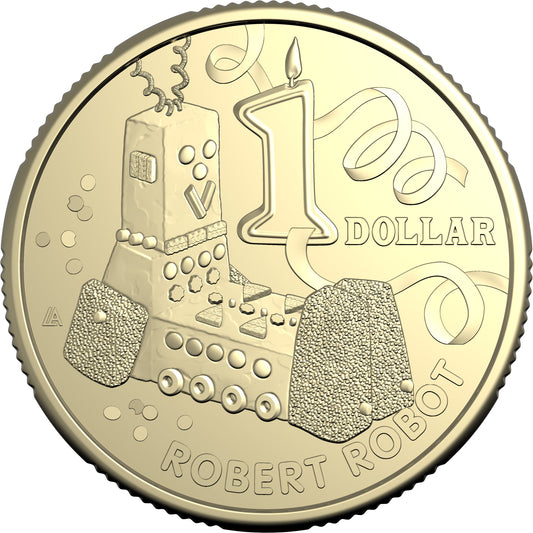 Reverse of the 2025 Robert Robot $1 uncirculated coin
