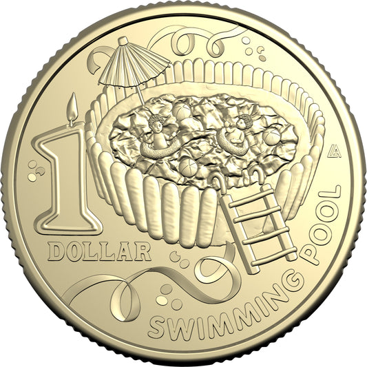 Reverse of the 2025 Swimming Pool $1 uncirculated coin