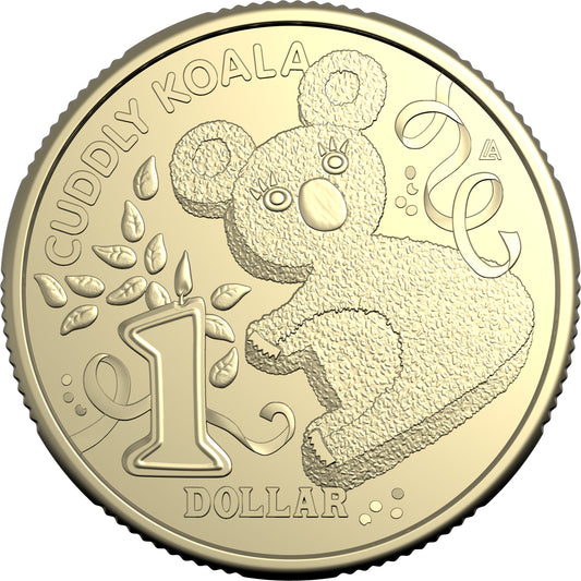 Reverse of the 2025 Cuddly Koala $1 uncirculated coin