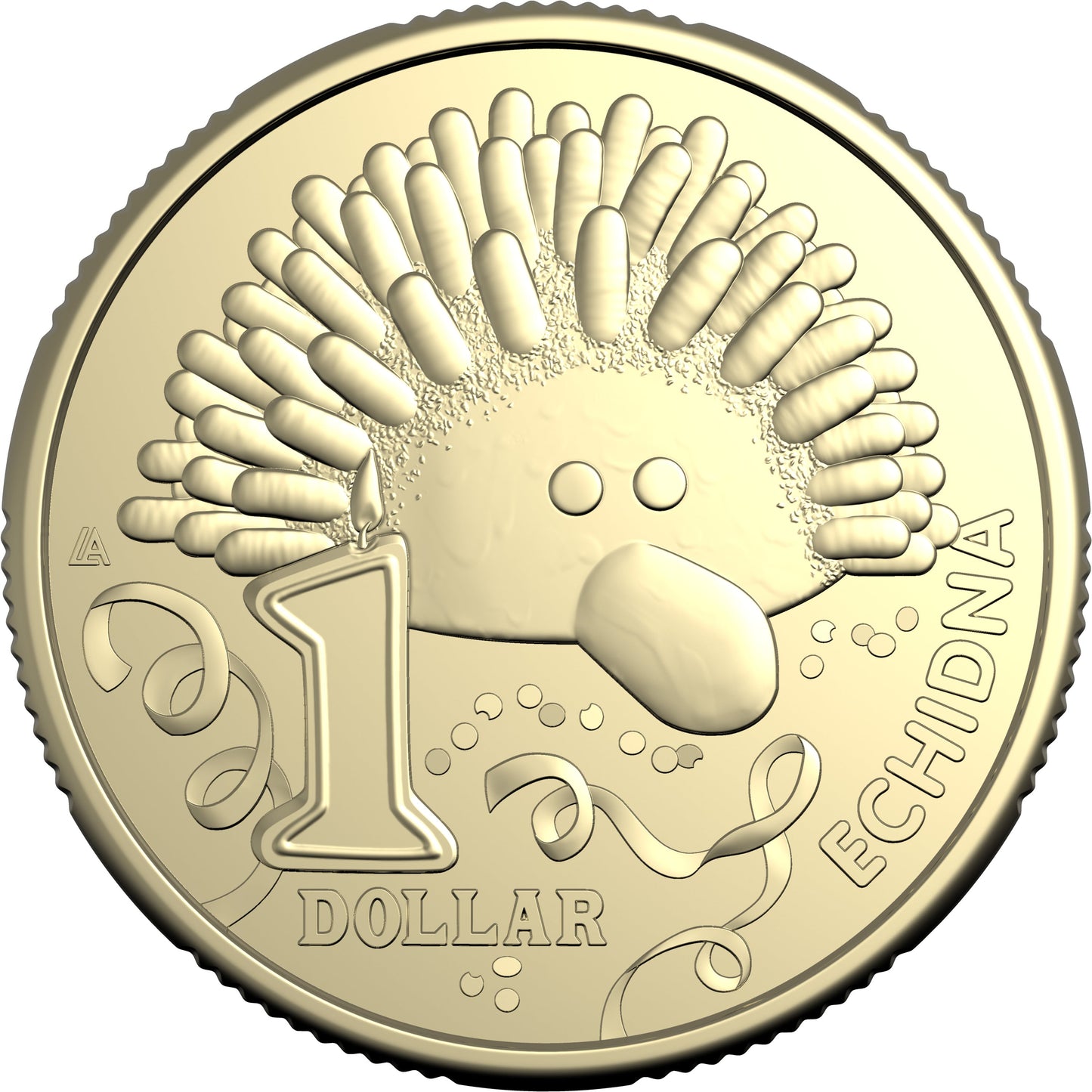 Reverse of the 2025 Echidna $1 uncirculated coin