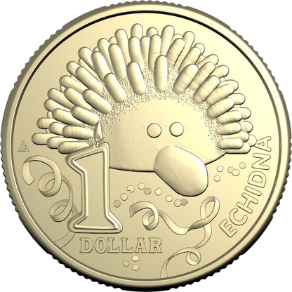 Reverse of the 2025 Echidna $1 uncirculated coin