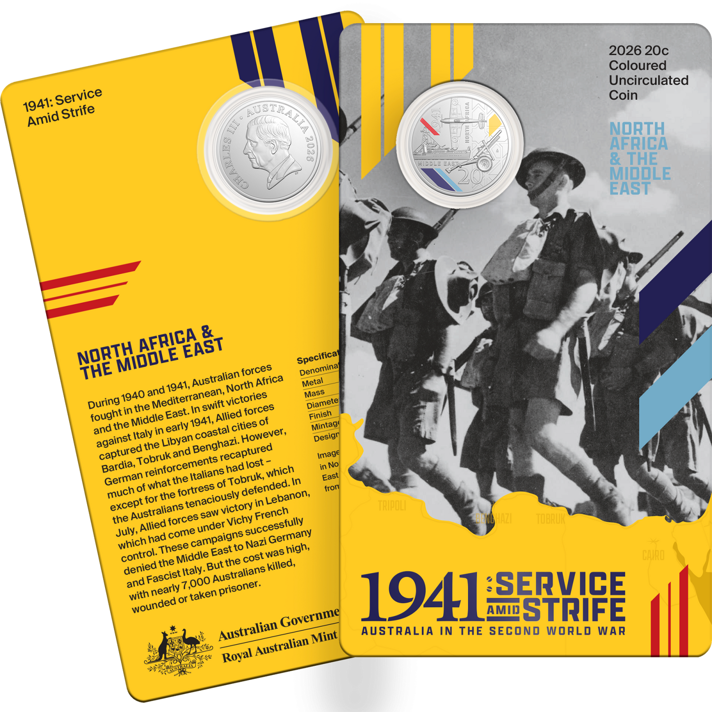 2026 Service Amid Strife North Africa and Middle East 20c coin in presentation card