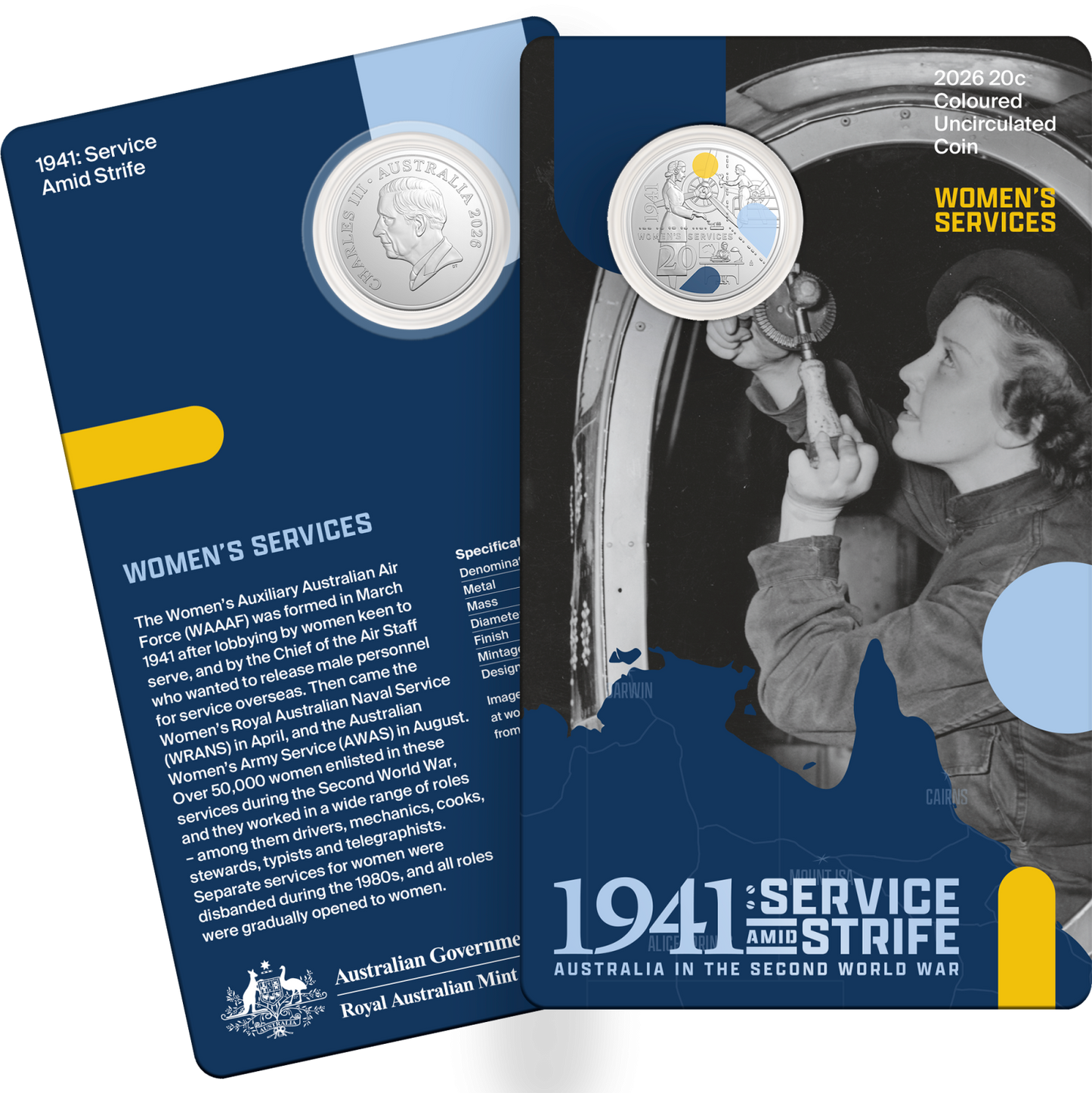 2026 Service Amid Strife Women's Services 20c coin in presentation card