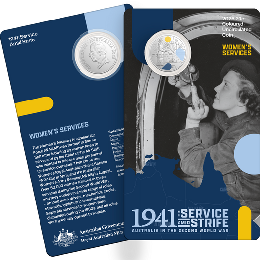 2026 Service Amid Strife Women's Services 20c coin in presentation card